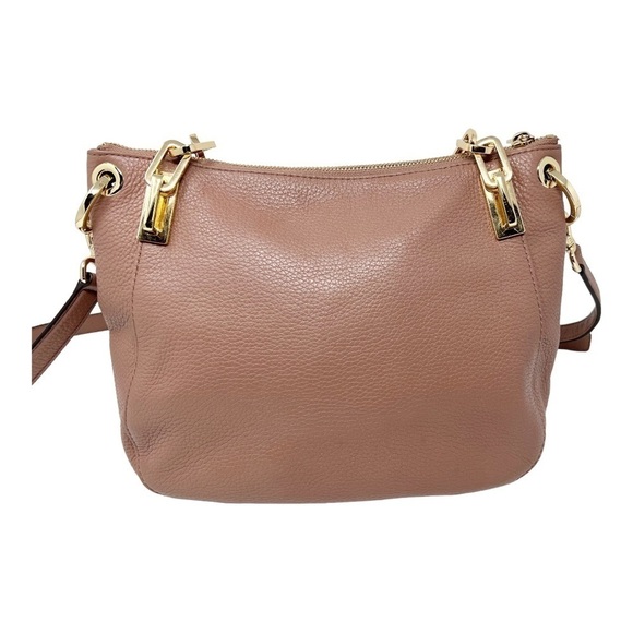 Michael Kors Mauve Dusty Pink Leather Brooke Medium Shoulder Crossbody Handbag - Picture 11 of 14